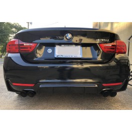 BMW 4 F32 F33 F36 2013-2020 Coupe Cabrio Gran Coupe galinio bamperio difuzorius juodas blizgus