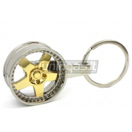 5-arms raktų pakabukas ratlankis | Gold
